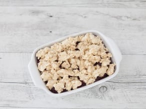 Cobbler with cherries and hazelnuts