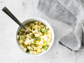 Filete de salmón al horno<br>con manzanas Pinova