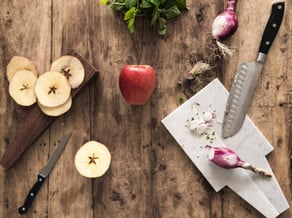 Galette with Braeburn apples, mushrooms and herbs