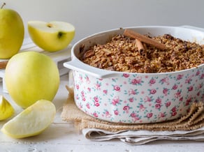 Crumble vegano de manzana Golden Delicious