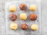 Canederli di ricotta fritti con sorbetto alle mele Topaz Bio