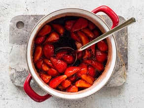 Burrata with Val Venosta strawberries and balsamic vinegar