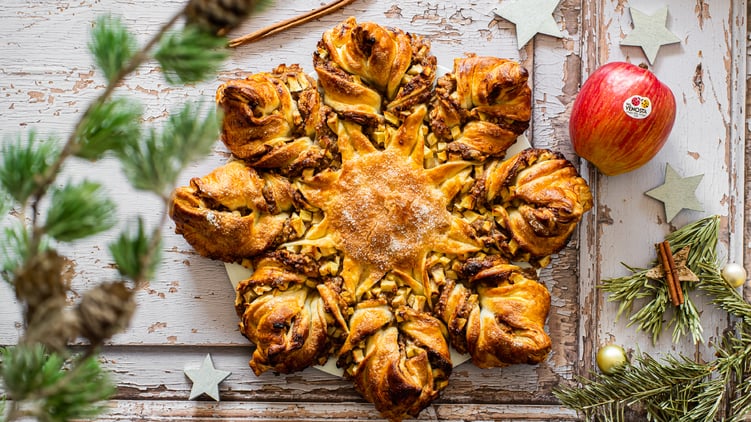 Estrella especiada con relleno de nueces y manzanas Fuji Val Venosta