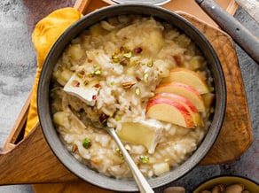 Risotto con mele Braeburn bio Val Venosta e brie