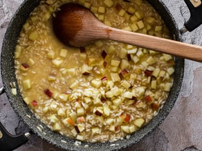 Risotto mit Bio Braeburn-Äpfeln aus dem Vinschgau und Brie