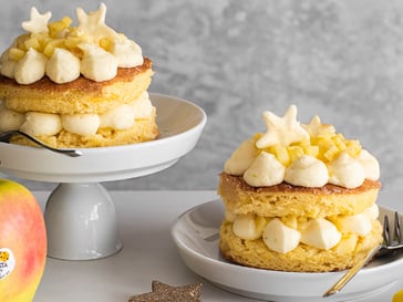 Apfeltörtchen mit Golden Delicious aus dem Vinschgau, Mascarponecreme und weißer Schokolade